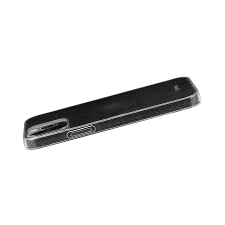 Crong Glitter Case - Coque pour iPhone 12 Pro Max (Transparent/Argent)