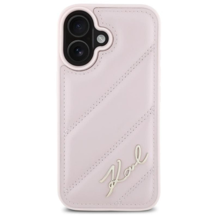Karl Lagerfeld Quilted Signature - Case for iPhone 16 (pink)
