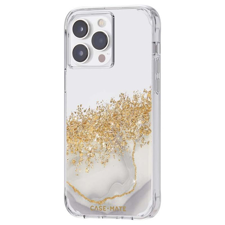 Case-Mate Karat - iPhone 14 Pro Max case decorated with gold (Marble)