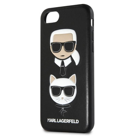 Karl Lagerfeld Embossed Case Karl & Choupette - Case iPhone SE 2020 / 8 / 7 (black)