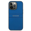 Guess Saffiano Metall-Logo-Streifen - iPhone 13 Pro Max Tasche (blau)