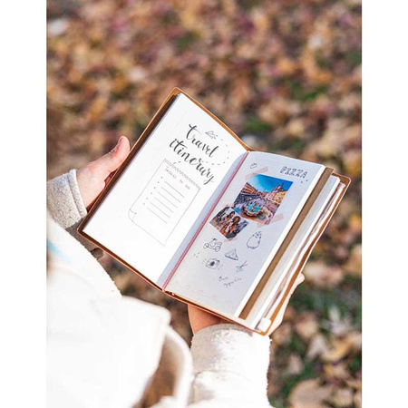 Pusheen – Reise-Notizbuch aus Leder, B6 (Pink)