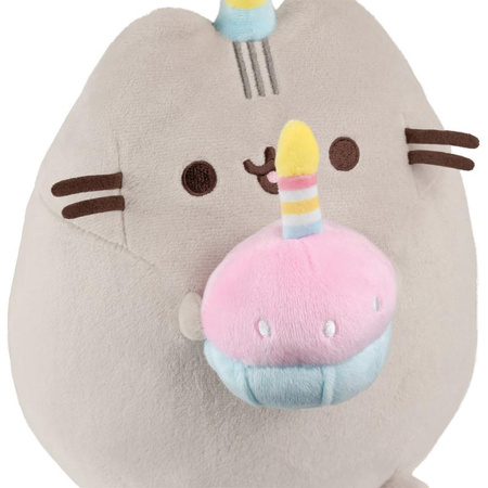 Pusheen - Plüss plüssállat születésnapi kalappal és 24 cm-es tortával