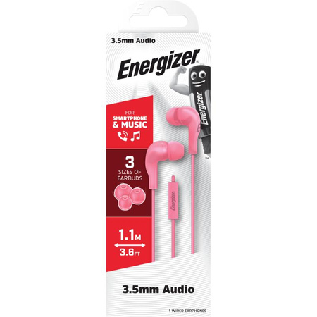 Energizer Classic CIA5 - drátová sluchátka s 3,5mm jackem (růžová)