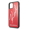 Karl Lagerfeld Double Layers Tempered Glass Glitter Signature Case - iPhone 11 Pro Max Case (Rot)