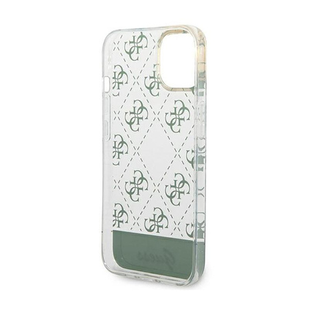 Guess 4G Stripe Script Logo Electroplated Pattern – Etui iPhone 14 Plus (khaki)