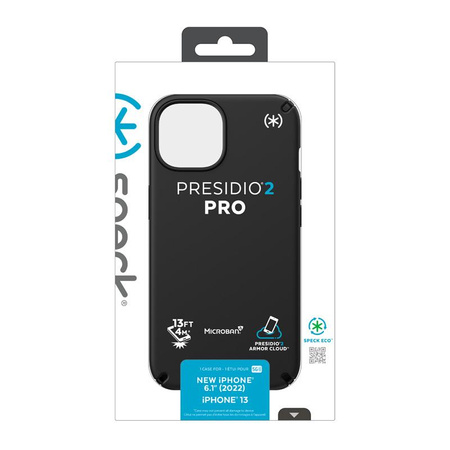 Speck Presidio2 Pro - Antybakteryjne etui iPhone 14 / iPhone 13 (Black / Black / White)