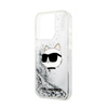 Karl Lagerfeld Liquid Glitter NFT Choupette Head - Hülle für iPhone 14 Pro (Silber)