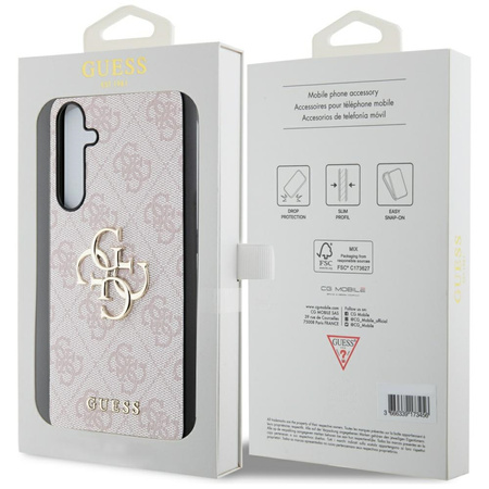 Guess 4G Big Metal Logo - pouzdro pro Samsung Galaxy A55 5G (růžové)