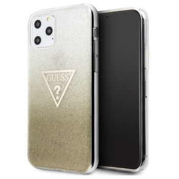 Guess Solid Glitter Triangle - iPhone 11 Pro Max Case (Gold)