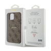 Guess 4G Collection Leder Metall Logo MagSafe - iPhone 12 / iPhone 12 Pro Tasche (braun)
