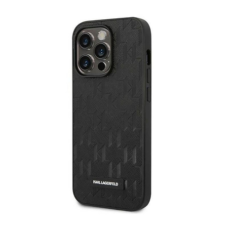 Karl Lagerfeld Saffiano Mono Metal Logo - iPhone 14 Pro Case (black)