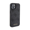 Guess Leather 4G Stamped - Tasche für iPhone 15 (Schwarz)