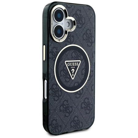 Guess IML Metal Glitter 4G Circle Triangle MagSafe - Case for iPhone 16 (black)