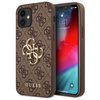 Guess 4G Big Metal Logo - pouzdro pro iPhone 12 mini (hnědé)