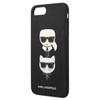 Karl Lagerfeld Saffiano Karl & Choupette Heads - Hülle für iPhone 8 Plus / 7 Plus (Schwarz)