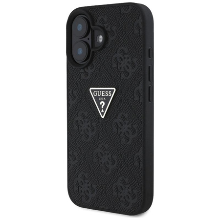 Guess Hot Stamp 4G Pattern Triangle Metal Logo - Pouzdro pro iPhone 16 (černé)