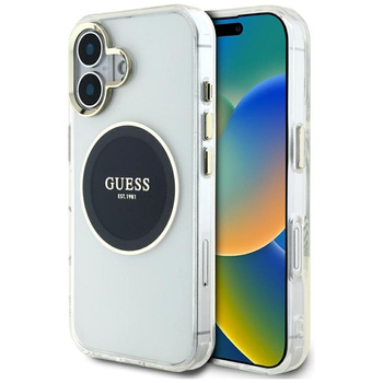 Guess IML Metal Colored Circle Classic Logo MagSafe - Case for iPhone 16 (black)