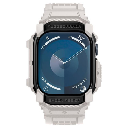 Spigen Rugged Armor Pro - Řemínek s pouzdrem pro Apple Watch 10 46 mm (Béžová)