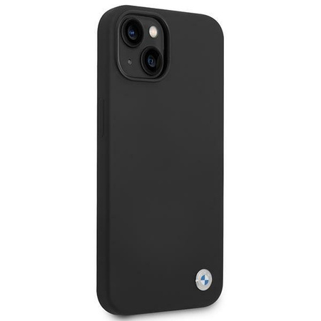 BMW Liquid Silicone Case Metal Logo for iPhone 14 Plus (Black)