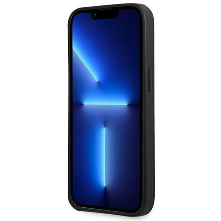 Guess Saffiano Double Card Triangle - Cover for iPhone 13 mini (Black)