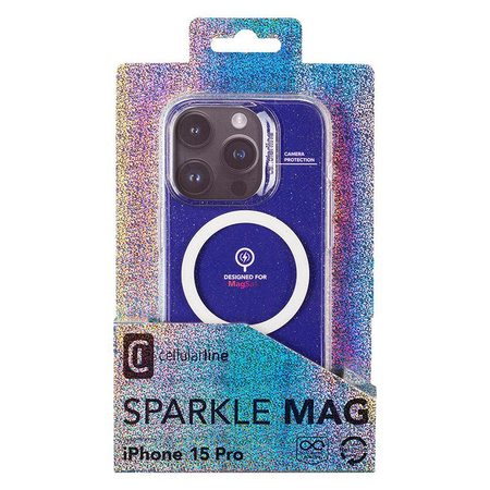 Cellularline Sparkle Mag - iPhone 15 Pro MagSafe tok (átlátszó)