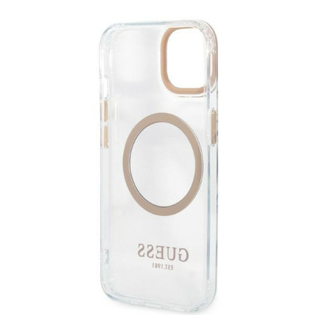 Guess Metal Outline Magsafe - iPhone 13 tok (átlátszó / arany)