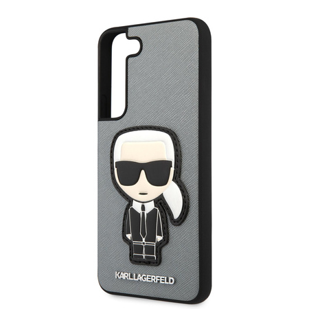 Karl Lagerfeld Saffiano Ikonik Patch - Etui Samsung Galaxy S22 (argent)