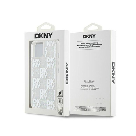 DKNY Liquid Glitter Multilogo - iPhone 15 / 14 / 13 tok (fehér)
