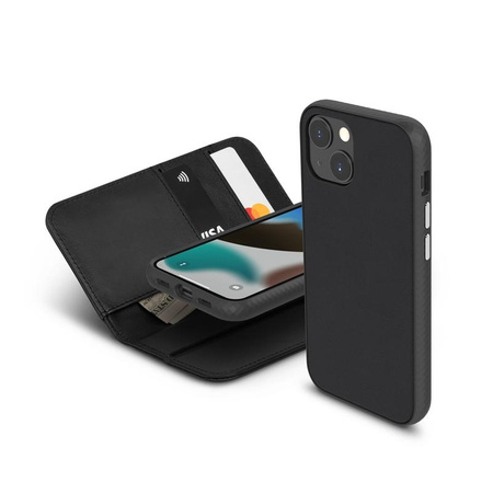 Moshi Overture - 3-in-1 iPhone 13 mini Flip Case (antibakterielles NanoShield™) (Jet Black)