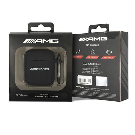 AMG Silicone Big Logo - Etui AirPods (czarny)