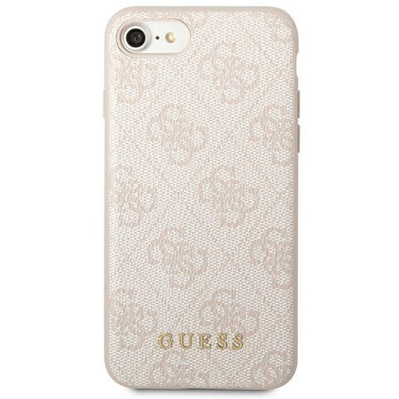 Guess 4G Metal Gold Logo –  Etui iPhone SE 2022 / SE 2020 / 8 / 7 (różowy)