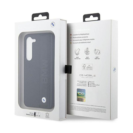 BMW Leather Textured & Stripe - Etui pour Samsung Galaxy S23 (noir)