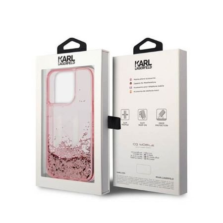 Karl Lagerfeld Liquid Glitter Big Logo Case - iPhone 14 Pro Case (pink)