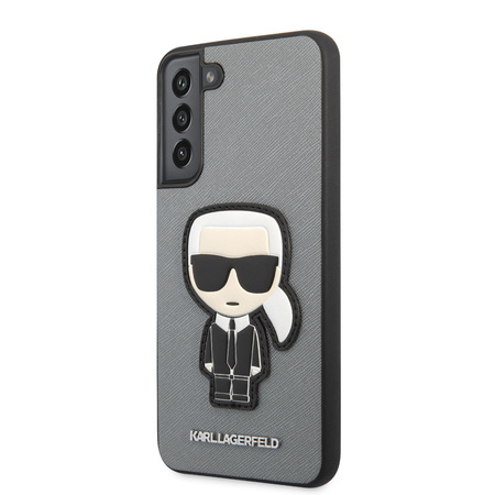 Karl Lagerfeld Saffiano Ikonik Patch - Samsung Galaxy S22+ Tasche (silber)