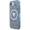 Guess IML Metall Glitter 4G Circle Triangle MagSafe - Gehäuse für iPhone 16e (blau)