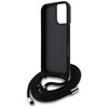 Guess 4G Big Logo Cord Strap Crossbody - Case for iPhone 16 Plus (black)