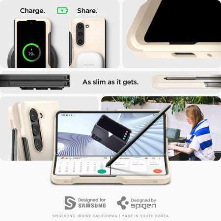 Spigen Thin Fit Pen - Etui pour Samsung Galaxy Z Fold 5 (Ivoire perlé)