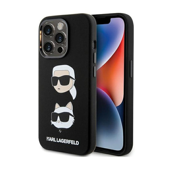 Karl Lagerfeld Silikon Karl & Choupette Heads - iPhone 15 Pro Max Hülle (schwarz)