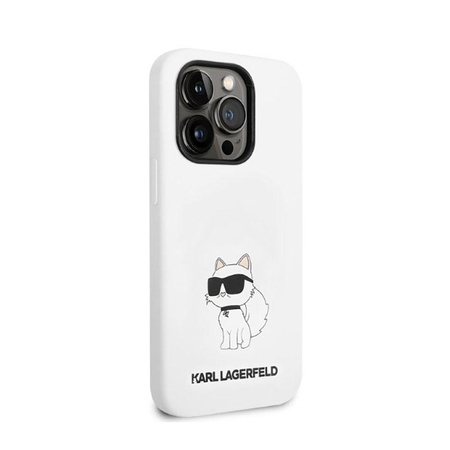 Karl Lagerfeld Silicone NFT Choupette - pouzdro pro iPhone 14 Pro (bílé)