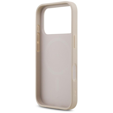 Guess Leather 4G Triangle Strass MagSafe - Hülle iPhone 17 Pro (rosa)