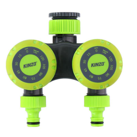 Kinzo - Programmateur d'irrigation, double, 0-120 min