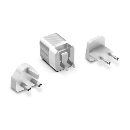 Energizer Ultimate - Multiplug EU / UK / US GaN USB-C 20W PD travel charger (Silver)