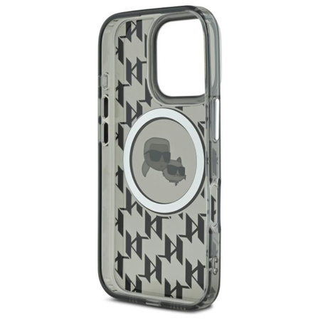 Karl Lagerfeld IML Monogram Karl & Choupette Head MagSafe - Case for iPhone 16 Pro Max (black)
