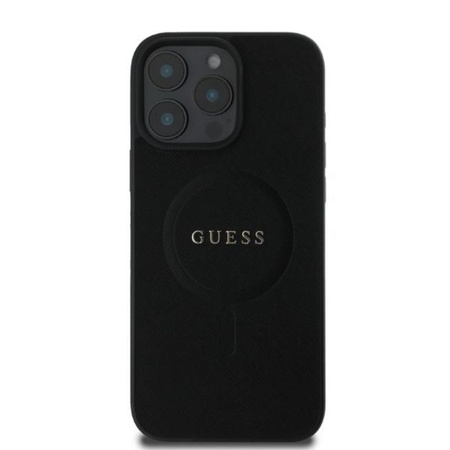 Guess Saffiano Classic Logo MagSafe – Pouzdro pro iPhone 16 Pro (černé)