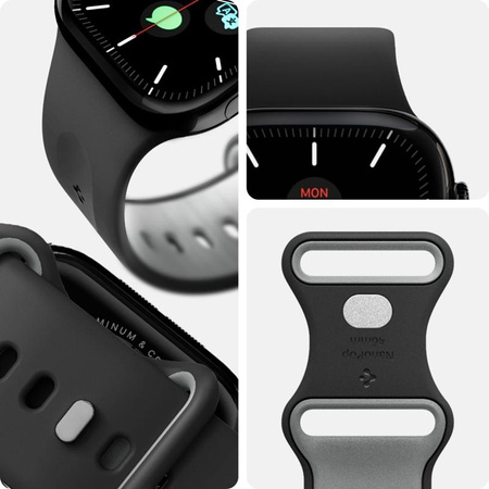 Spigen Nano Pop – Řemínek pro Apple Watch 44/45/46/49 mm (Černý Sezam)