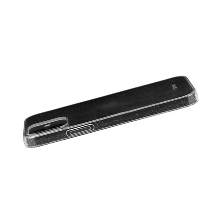 Crong Glitter Case - iPhone 12 Mini Tasche (Transparent/Silber)