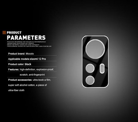 Mocolo Silk Camera Lens Glass - Protective glass for Xiaomi 12 Pro camera lens