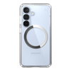 Speck Presidio Perfect-Clear Magnet - Hülle für Samsung Galaxy S25 / S24 MagSafe (Clear / Chrome Finish / Serene Silver)