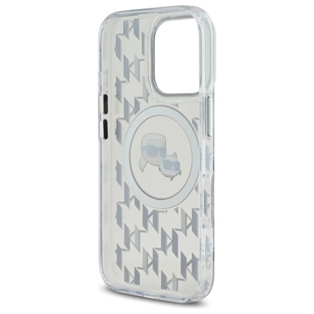 Karl Lagerfeld IML Monogram Karl & Choupette Head MagSafe - Hülle für iPhone 16 Pro (transparent)